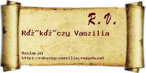 Rákóczy Vaszilia névjegykártya